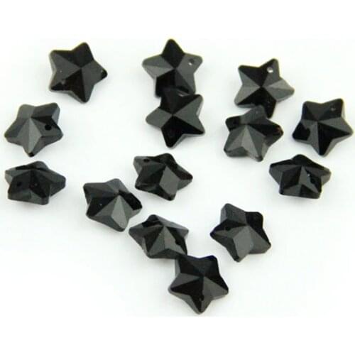 100pcs 14mm Black Glass Crystal Garlands Crystal Star Beads Home Wedding Table Centerpieces And Manzanita Tree Lamp Decoration