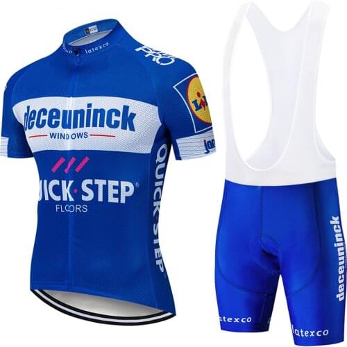 2019 New QUICK STEP Team cycling jersey gel pad bike shorts set MTB SOBYCLE Ropa Ciclismo mens POO summer bicycling Maillot wear
