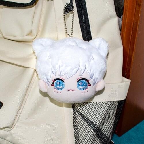 New Anime Jujutsu Kaisen Gojo Satoru Cute 10cm Plush Dango Dolls Bag Pendant Keychain Keyring Toy Xmas Gift Cosplay