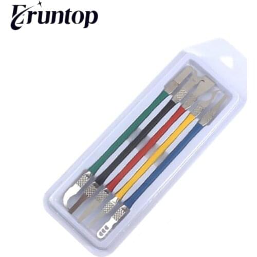 1SET 5 in 1 CPU Degumming Crowbar BGA Chip Motherboard PCB Repair knife Curved Thin Blade for iPhone Repair