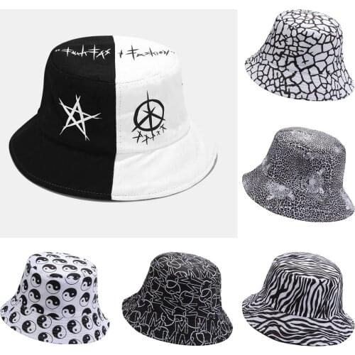 Summer Cotton Bucket Hat Patchwork Graffiti Men Women Outdoor Hip Hop Foldable Bob Fisherman Hat Casual Travel Gorros Panama