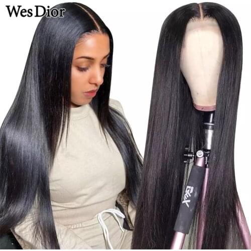 Straight Lace Front Wig 13x4 Brazilian Straight Human Hair Wigs For Black Women Natural Hairline Lace Human Hair Wig Density 180