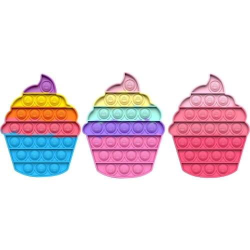 Cupcake Push Bubble Sensory Toys Anti-stress Toy Puzzles Game for Autism Circle Childrens Mental Arithmetic Toys