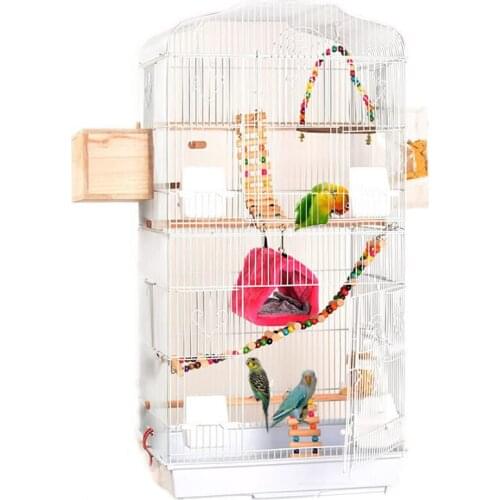 Foldable Metal Parrot Villa Bird Cage Thrush Starling Parrot Cage Three-story Heightened Bird Building Upgraded Version 46*36*93