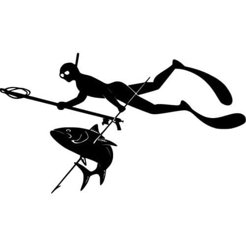 Personality Underwater Hunter Pattern Fishing Car Sticker Accessories Car Window Decorative Vinyl Waterproof Apply To Car Window