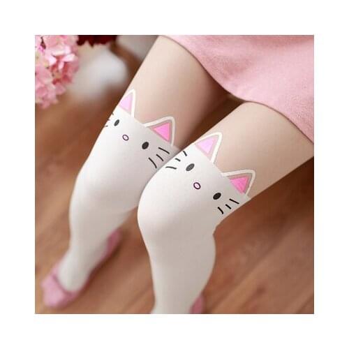 Japanese Kawaii Cartoon Animal Patchwork Fake Thigh High Stocking Tights Sweet Lolita Girls Pantyhose