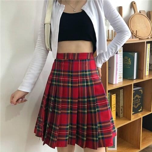 Harajuku Skirt Lengthen Size High Waist Gothic Punk Style Pleated Skirt Goth Skirt Plus Size Goth Skirt Red Skirt Gothic Skirt