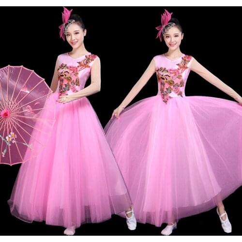 Modern dancer Tutu Ballet Dress Leotard Women Dancewear Lyrical Dance Costumes Contemporary Loose Fit Modern Long Dress