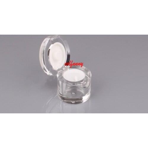 100pcs/lot 5g round shape cream jar cosmetic container Case, plastic bottle display container Eye shadow powder compact F050203