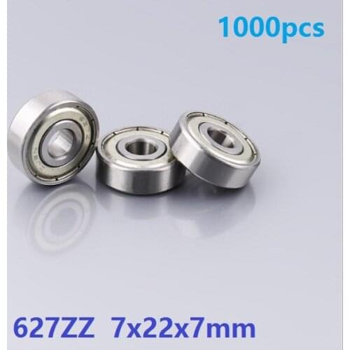 1000pcs/lot 627ZZ 627-ZZ 627 ZZ 2Z 7*22*7mm Deep Groove Ball bearing Miniature Ball Bearings 7x22x7 mm 627Z