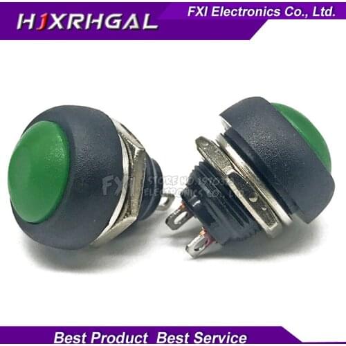 2PCS Green 12mm Waterproof Momentary push button for switch IGmopnrq PBS-33B