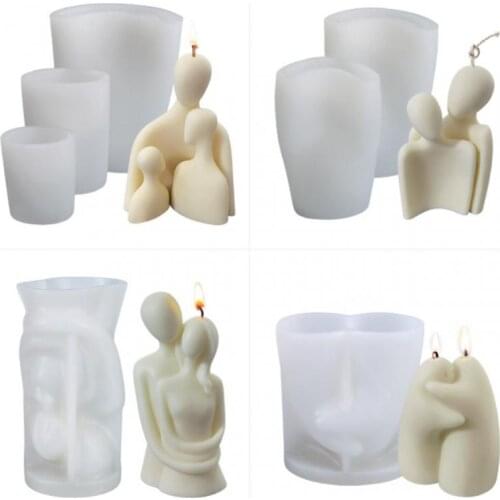 3D Candle Silicone Mold Body Wax Mould Couples&Families Design Art Fragrance Candle Making Soap Cake Mold Home Crafts Decoration