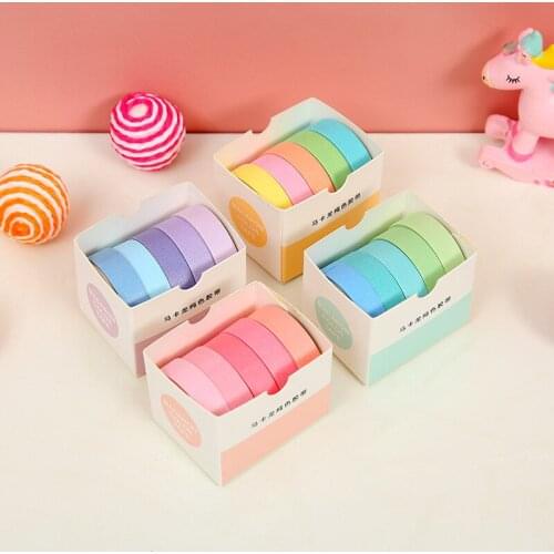 5pcs/solid color macarons washi tape set scrapbook photo album diary Morandi masking tape supplies DIY aesthetics
