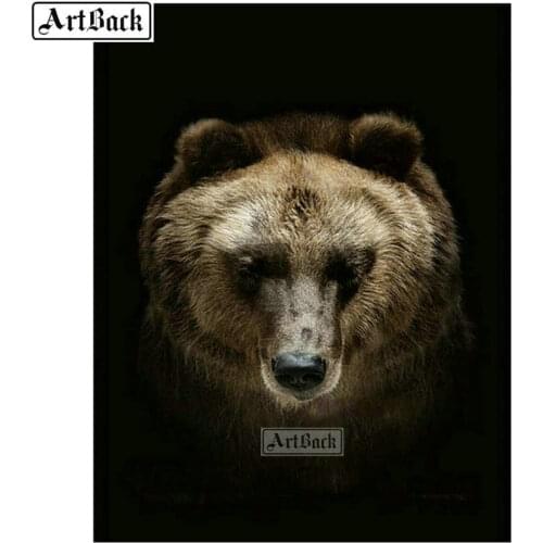 5d, diamond painting bear, animal, tiger, full square, round, diamond embroidery, 3d diy, diamond mosaic gorilla