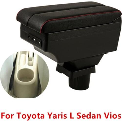 Dual Layer Center Console Storage Box For Toyota Yaris L Sedan Vios 2002 - 2008 Faux Cup Holder Armrest Arm Rest 2015 2016 2017