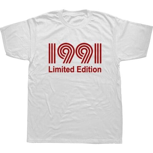 1991 Limited Edition Funny Graphic T-Shirt Mens Summer Style Fashion Short Sleeves Oversized Streetwear T Shirts