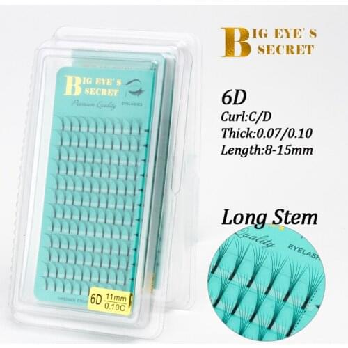 Big eyes secret 6D premade fans for volume eyelash extensions Premade lashes knot-free eyelash bundles free shipping