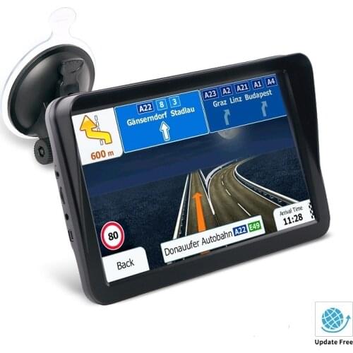 Car Truck GPS Navigation 9 Inch Touch Sat Navigator FM Transmitter With Free Maps