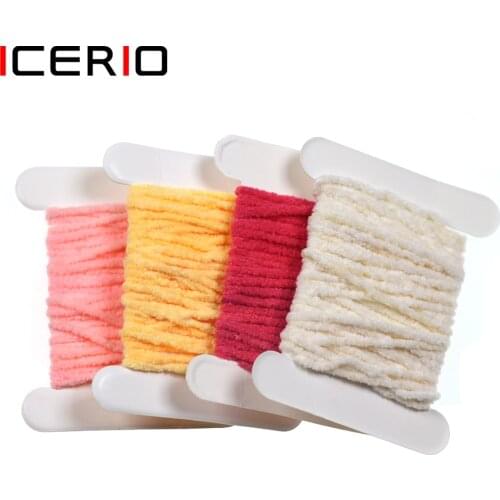 ICERIO 2card*2M Ultra Chenille Nymphs Pupas Streamers Wet Flies Tying Material Vernille for San Juan Worms