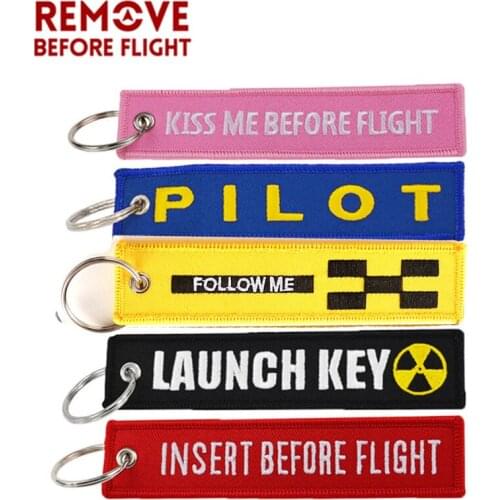 Mixed Colors Key Ring porte cle moto Luggage Label Safety Tag OEM Embroidery Keychain Motorcycle Key Fob for Aviation gift 5 PCS