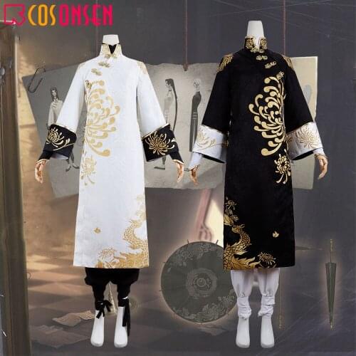 Game Identity V Wu Chang Cosplay Costume The Soul of Umbrella Black and White suit for Halloween Carnival Party COSPLAYONSEN