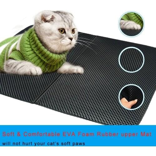 Cat Mat Litter Pad Folding Cat Litter Trapper Mat Honeycomb Waterproof Cat Litter Mat EVA Double-Layer Pad Bed Protect Floor
