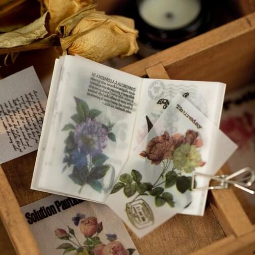 Creative Vintage Leaves Writing Note Plants Flowers Memo Pads Transparent Sulphuric Acid Paper Loose Leaf Paper Notes