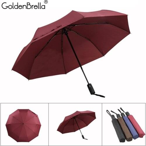 Creative Reflective Fully Automatic Umbrella Rain Women 3Folding Waterproof Large 10Ribs Windproof Gift Car Umbrella For Men