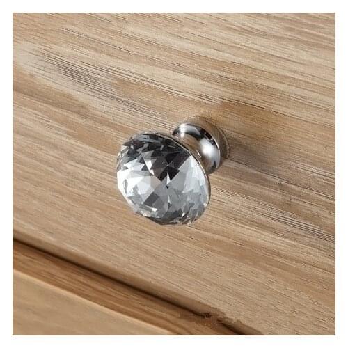 Kitchen Furniture Cabinet Door Handles Drawer Handle Cupboard Door Knob Drawer Pull Crystal with Chrome Gold Color