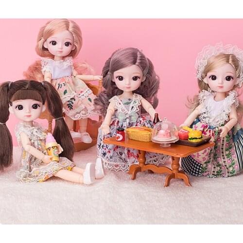 New 16cm BJD Doll with 13 Movable Joints Beautiful Girl Doll Toy 3D Eyes 1/8 DIY Doll with Fashion Accessories Clothes