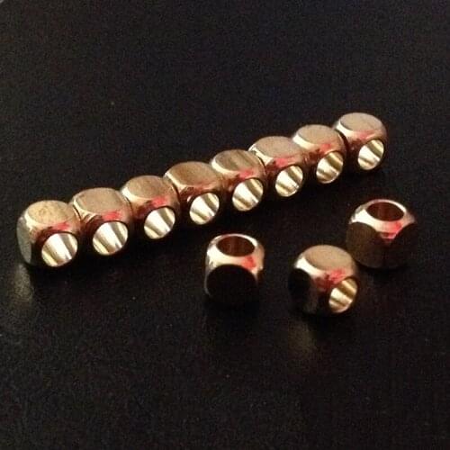 1pack/lot 2*2mm/3*3mm/4*4mm/5*5mm Brass Square Metal Loose Spacer Beads Fit Bracelet Necklace for DIY Jewelry Making Findings