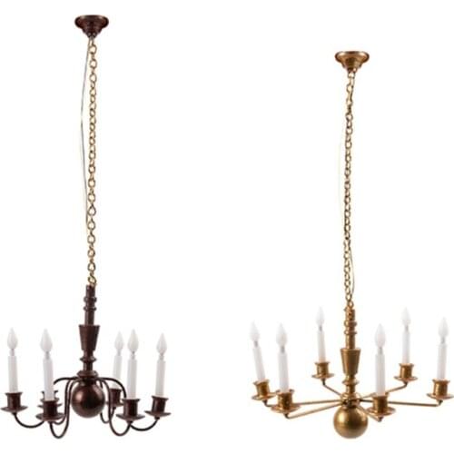 Dollhouse Furniture Living Room Furniture Ceiling Light Pretend Play House Toy Interactive Miniature Landscape DIY Kits