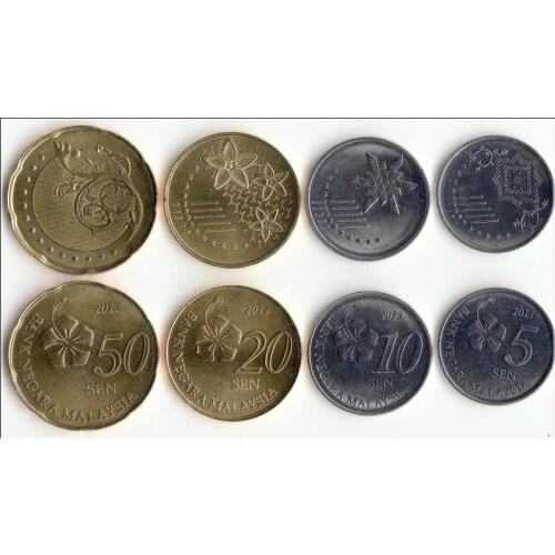 1 Set 4 Pieces Malaysia Coins Old Original Coin Collectible Edition Real Rare Commemorative Random Year