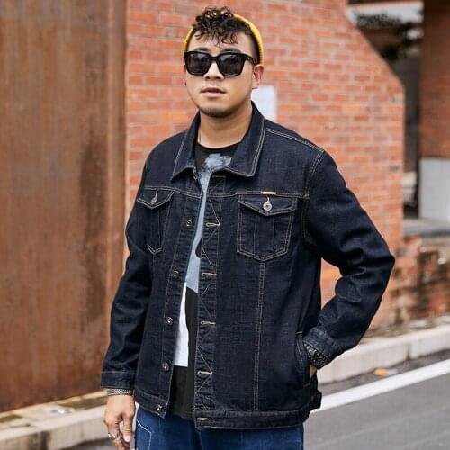 Mens Clothing Oversized Denim Jacket for Men Plus Size 6XL 7XL 8XL Fashion Black Loose Casual Coat Male All-match Jeans Jacket