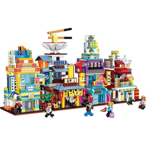 City Street View Series Educational Building Blocks Toys For Kids Boys Girls DIY Birthday Present Mini Store Models Small Bricks