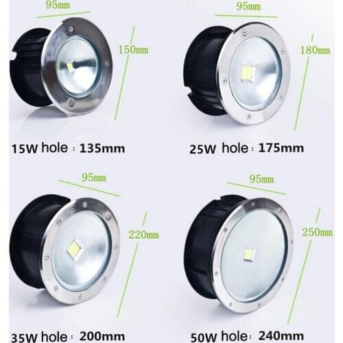 Outdoor IP65 COB LED Underground Lamp 10W 15W 20W 25W 30W 35W 50W AC85-265V Buried Lamp LED Inground Light LED Underground Light