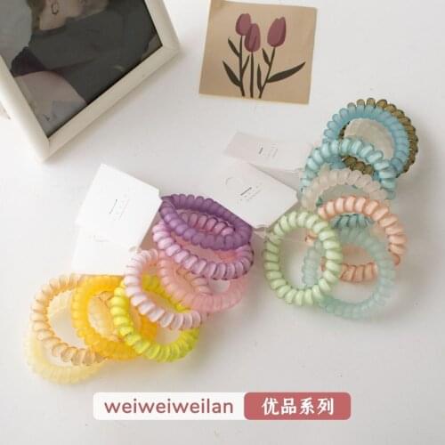 South Koreas new sweet ice cream color phone cord hair ring purple transparent frosted large phone ring seamless hair accessory