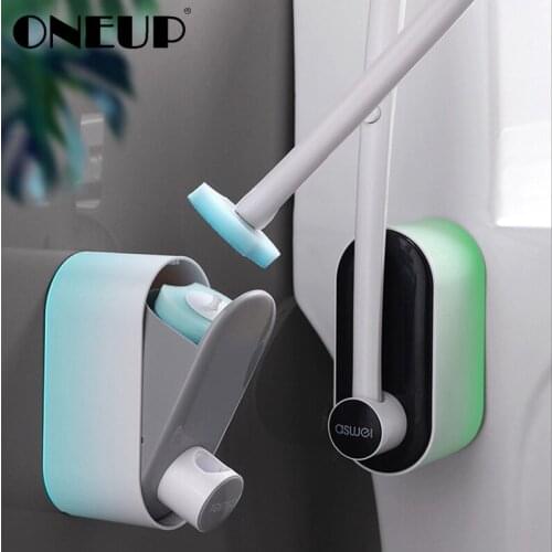 ONEUP Disposable Toilet Brush Set For Bathroom Replaceable Toilet Brush Head Home Wall Mounted Cleaning Tools For WC Accessories
