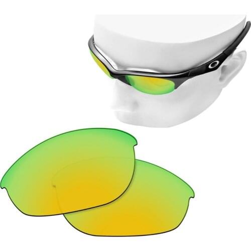 OOWLIT Polarized Replacement Lenses of 24K Gold Mirror for-Oakley Half Jacket Sunglasses