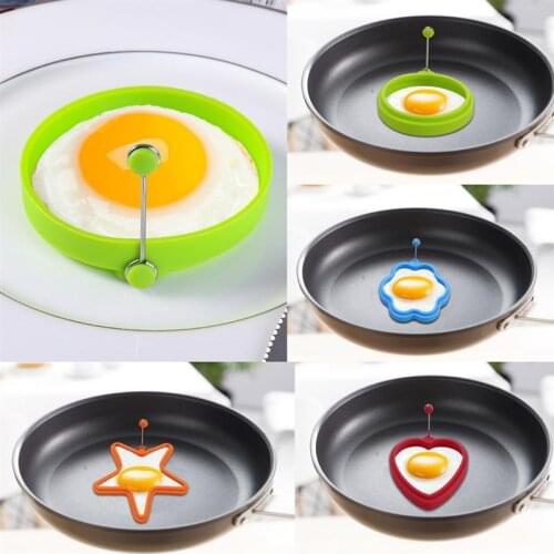 OUNONA 4pcs Round Silicone Egg Pancake Rings Omelette Mould Shape For Eggs Frying Pancake Cooking Mould