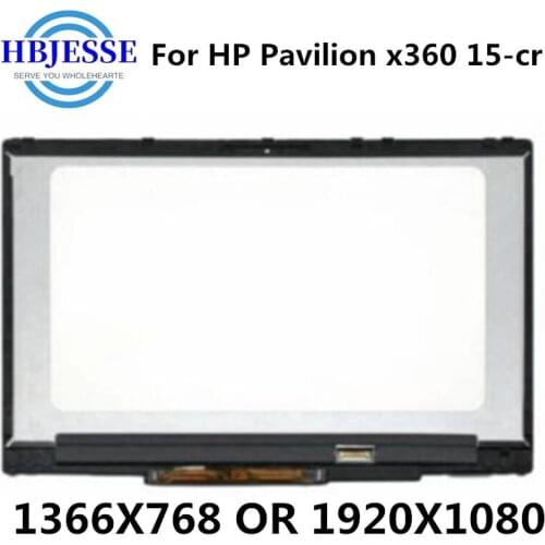 15.6 INCH Laptop lcd touch screen assembly For HP Pavilion x360 15-cr 15-cr0002ng 15-cr lcd assembly with touch frame bezel
