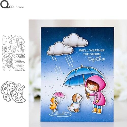 Umbrella Girl Cutting Dies Stamps Dies Scrapbooking Mold Cut Childrens Handmade Tools DIY Craft Decoration Metal Dies New 2021