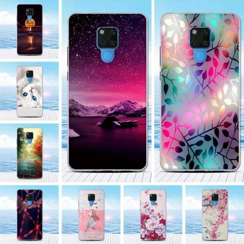 Silicone Soft Back For Huawei Mate 20 X Bumper Shell TPU 3D Printing Coque For Huawei mate 20 X Cover Protective Phone Case