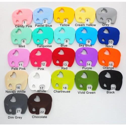 Chenkai 20PCS Silicone Elephant Pacifier Teether DIY Baby Dummy Nursing Chewing Teething Soother Jewelry Mommy toy BPA Free