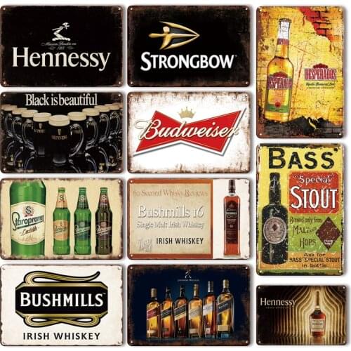 Old Vodka Metal Poster Tin Sign Vintage Irish Pub Bar Decor Metal Plates Retro Rum Beer Stickers Personalized Home Decor Plaques