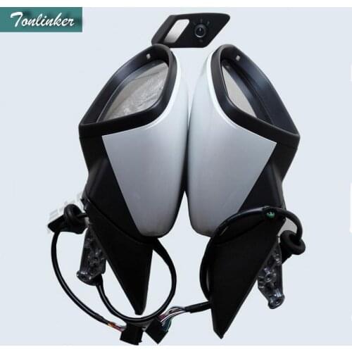 Tonlinker 2 PCS DIY Car Styling Modified Low Rise with Folding Mirrors assembly Cover Case Stickers for VW NEW GOLF 7 Accessries