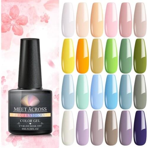 Spring Summer Light Color Nail Gel Polish Set Soak Off Hybrid UV LED Gel Nail Polishes Lacquer Nail Art Tips Design Manicure