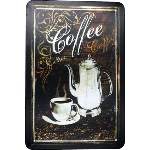 Vintage Coffee, Metal Tin Sign, Vintage Antique Plaque Poster Kitchen Home Cafe Wall Decor