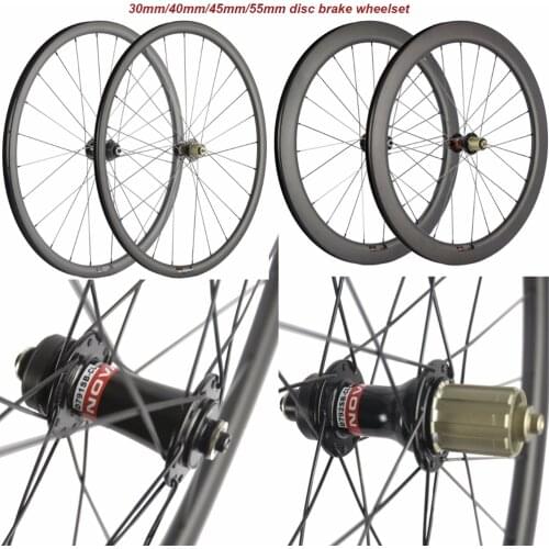 Factory sales 30/40/45/55mm Carbon Clincher 25mm U Shape Cyclocross Wheels Carbon Disc Brake Wheelset Bicycle Road Disc Wheels