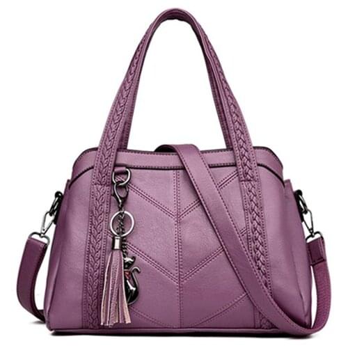 Ladies Shoulder Bag Retro Woven Stripes Female Crossbody Bag Hot Luxury Women Bags Designer Women Leather Tassel Big Tote Casual